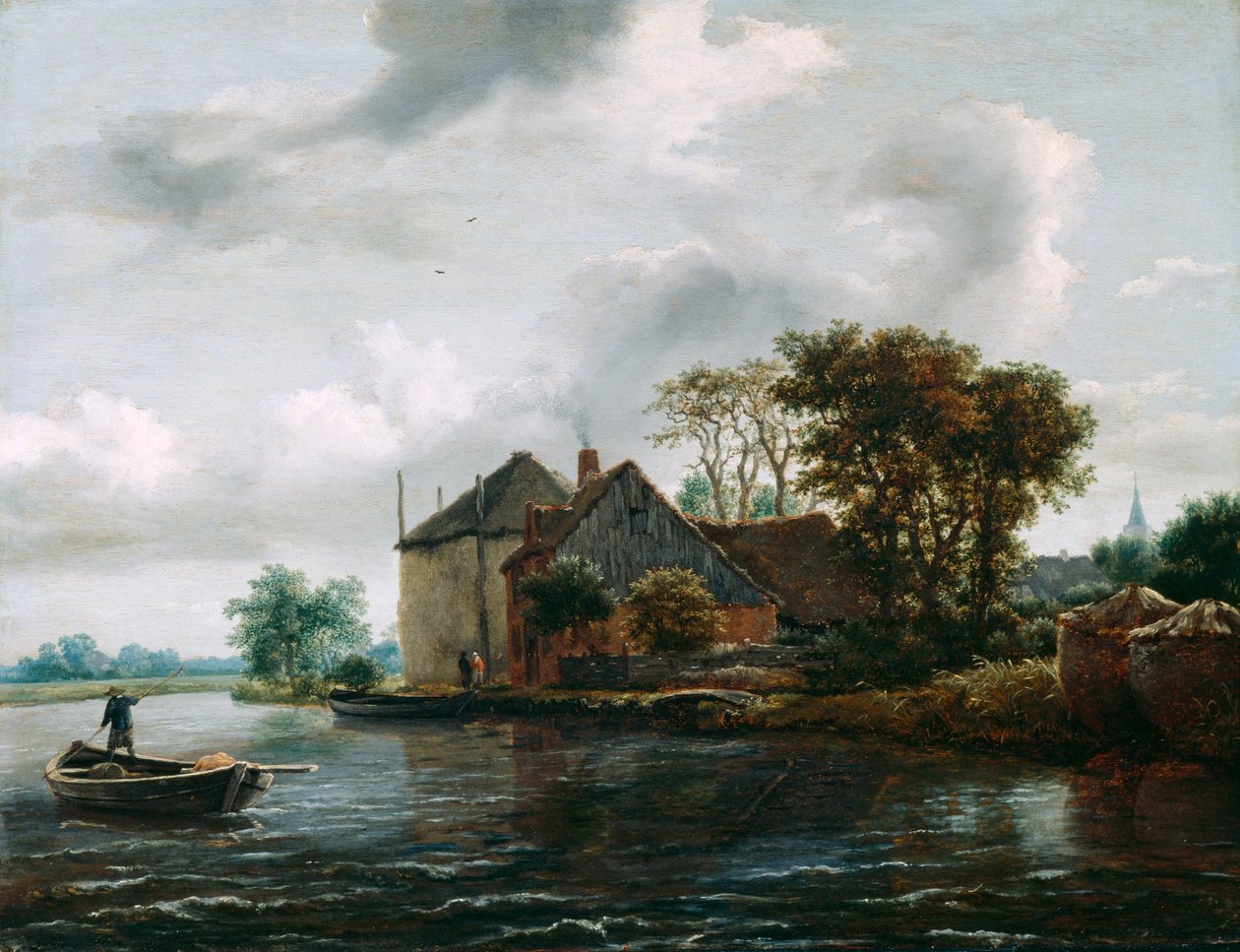 Farma a Hayrick na řece od Jacob van Ruisdael