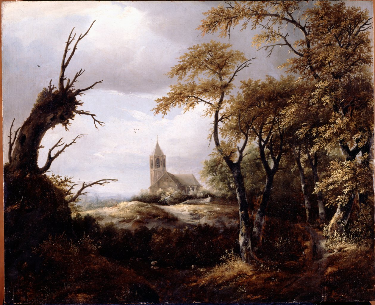 Krajina s kostelem od Jacob van Ruisdael