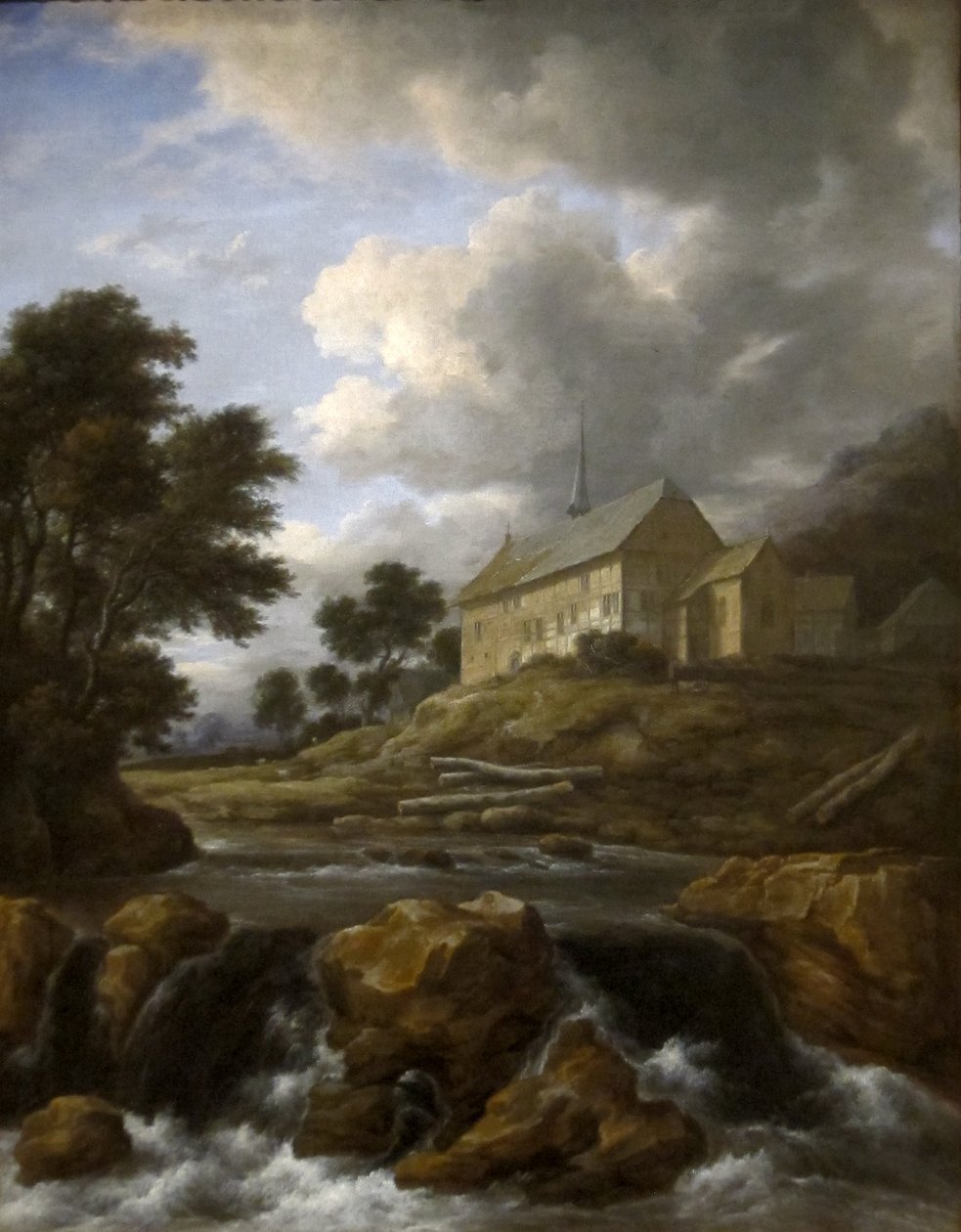 Krajina s kostelem u potoka od Jacob van Ruisdael