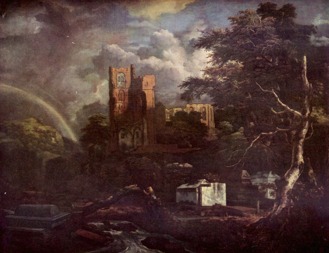 Španělština:  El cementerio judío Židovský hřbitov od Jacob van Ruisdael