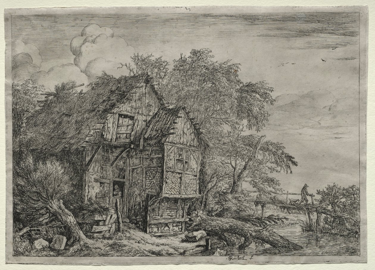 Malý most. od Jacob van Ruisdael