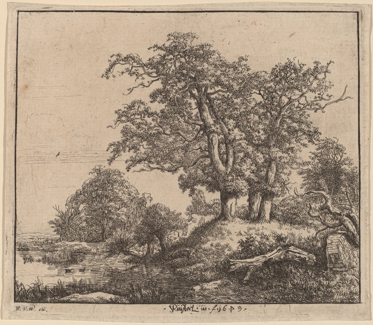Tři duby od Jacob van Ruisdael