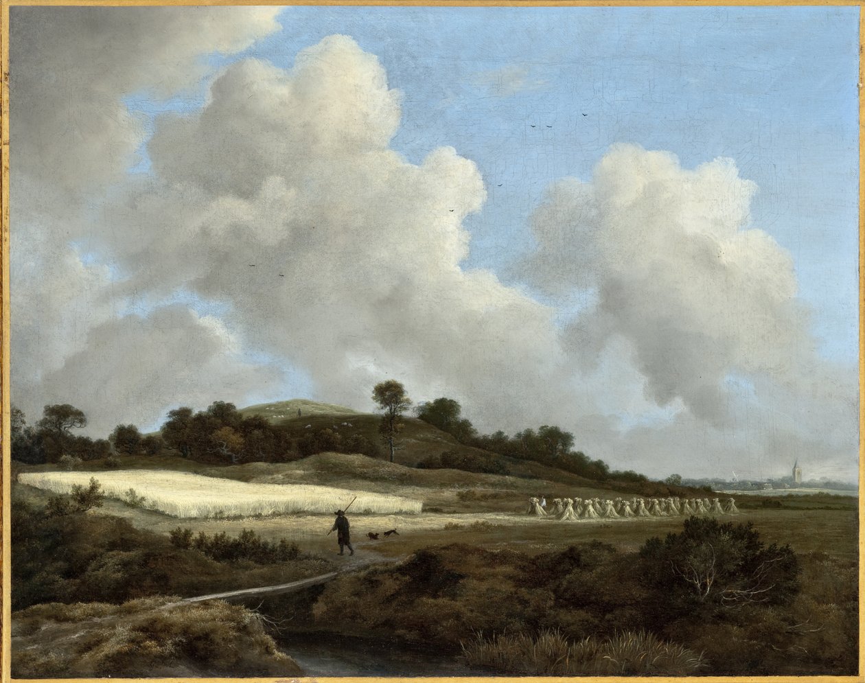 Pohled na obilná pole se vzdáleným městem od Jacob van Ruisdael