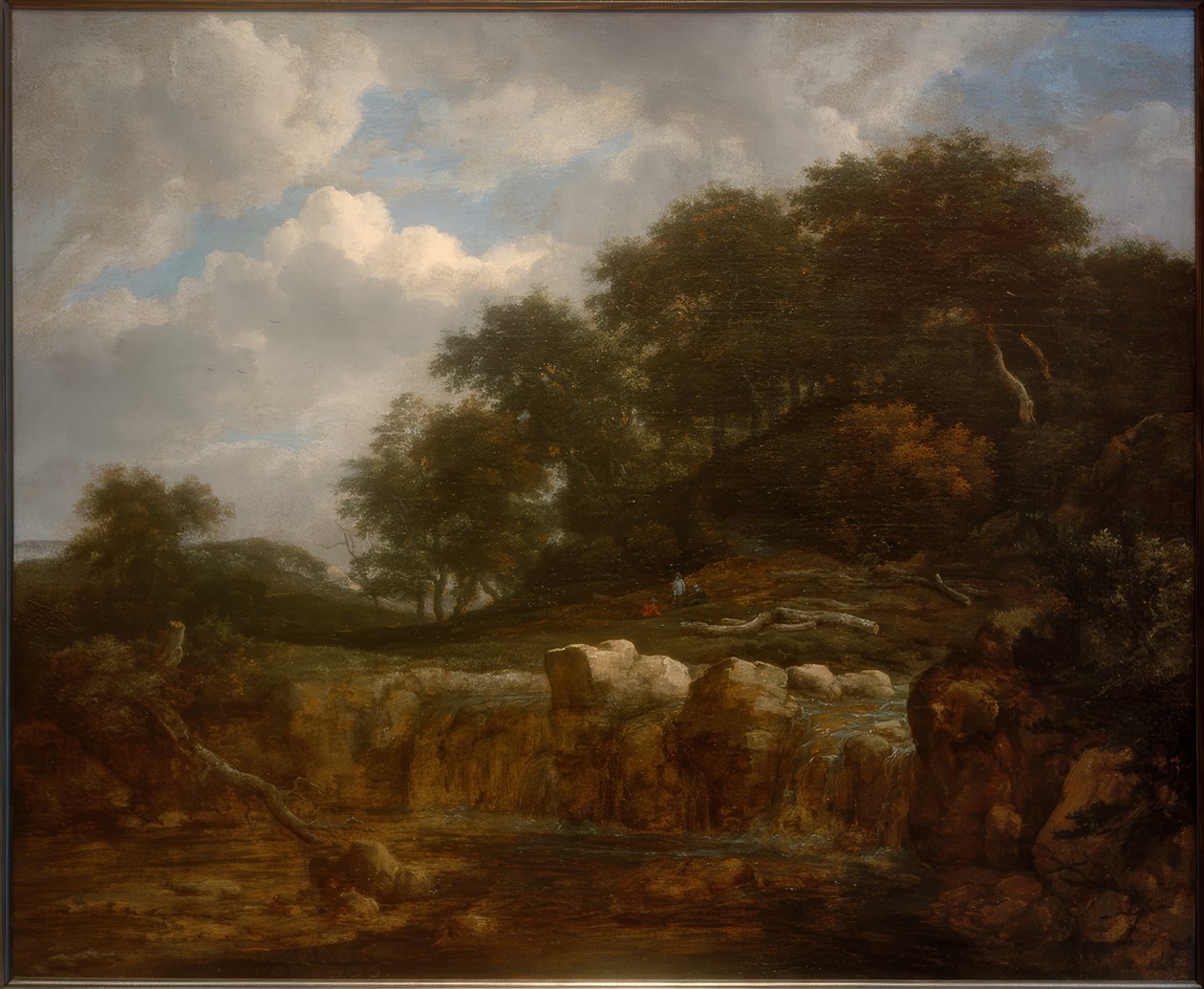Vodopád v kopcovité lesní krajině od Jacob van Ruisdael