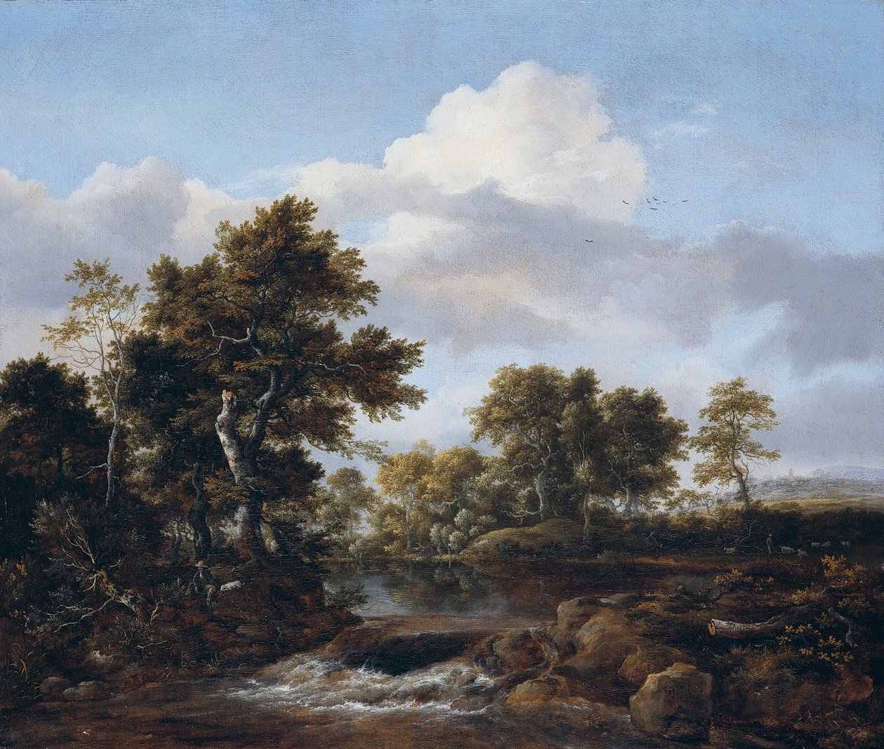Zalesněná krajina s potokem od Jacob van Ruisdael