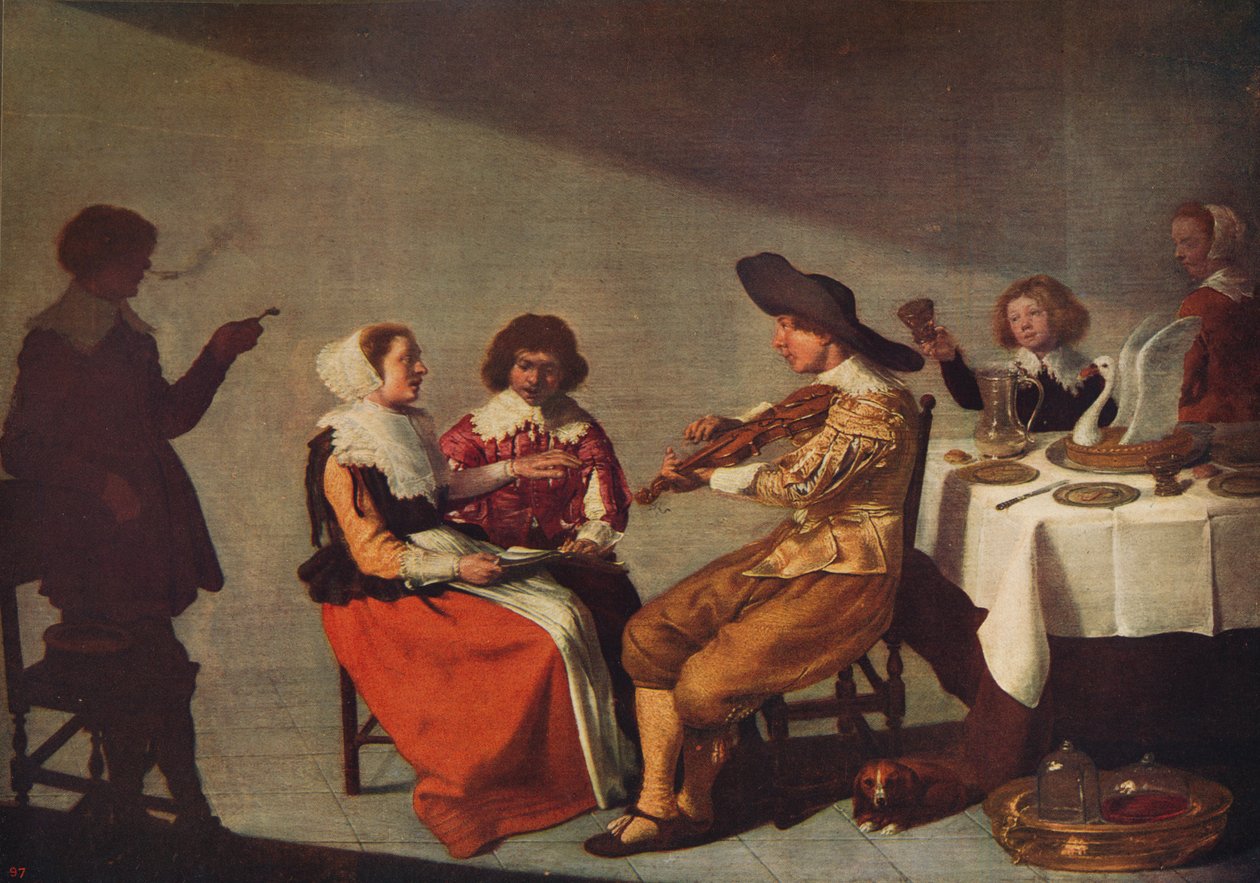 Hudební večírek, 1631, c1915 od Jacob van Velsen