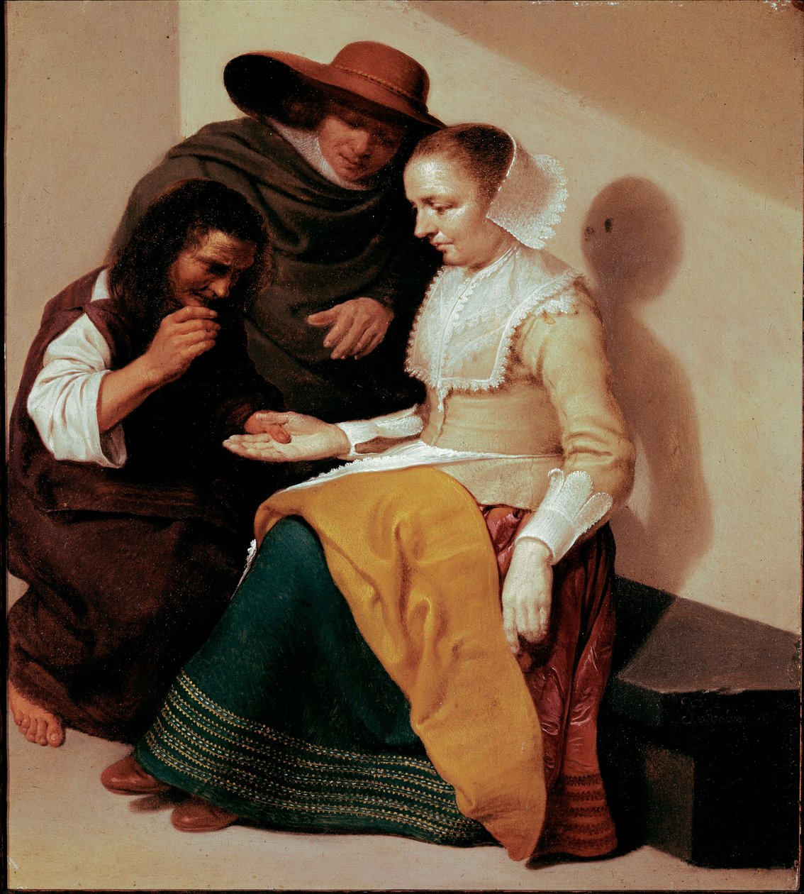 Věštkyně Obraz Jacoba Van Velsena (po 1625-c. 1656) 1631 Sun. 26x23 cm Paříž, musee du Louvre - Věštkyně, Jacob Van Velsen (po 1625-c.1656). Olej na mědi, 26 x 23 cm od Jacob van Velsen