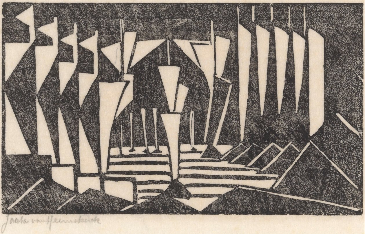 Kompozice (Plavba po jezeře) od Jacoba van Heemskerck (signed by artist)