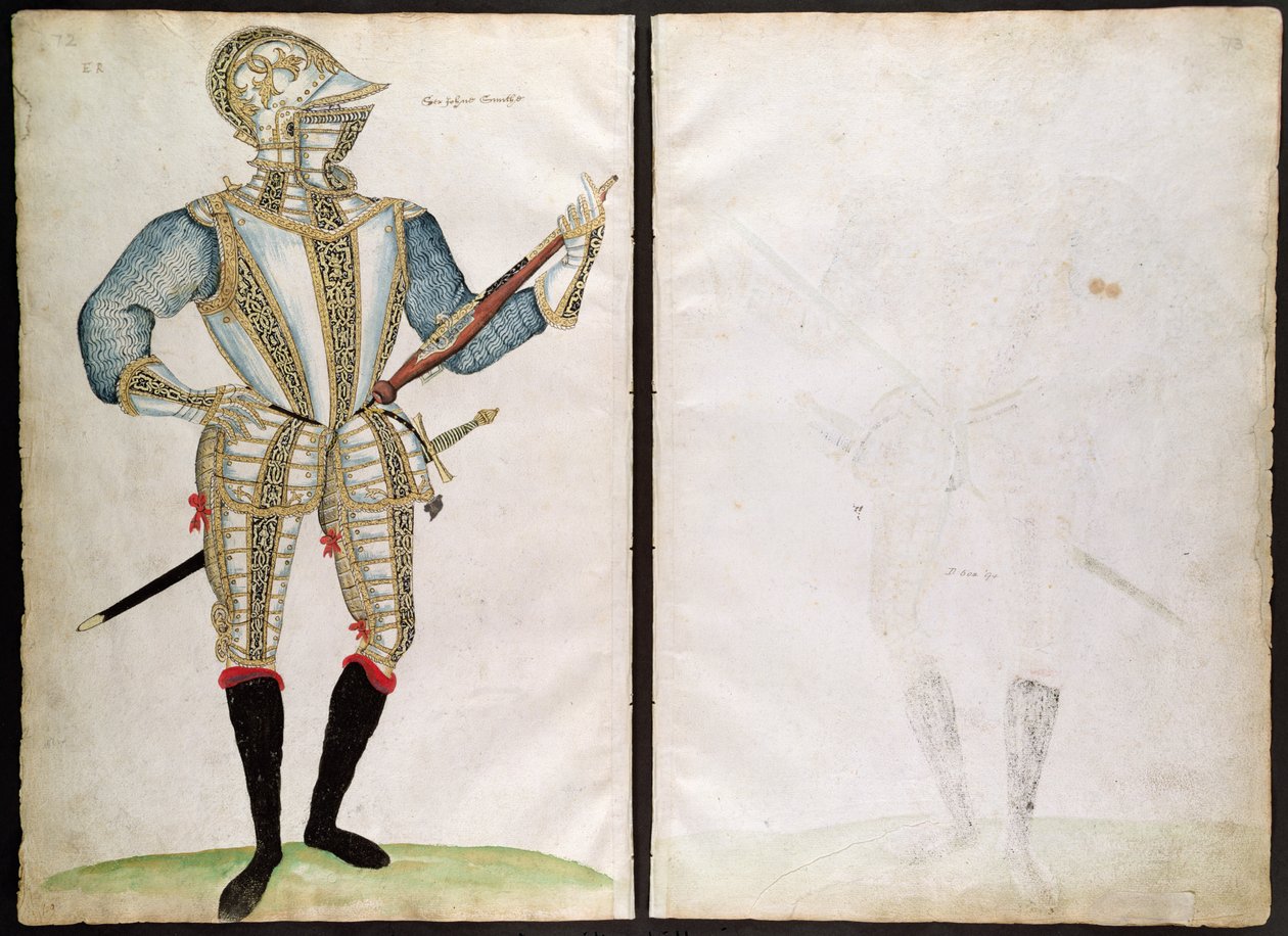 Suit of Armor pro sira Johna Smitha z alba An Elizabethan Armourers Album od Jacobe Halder