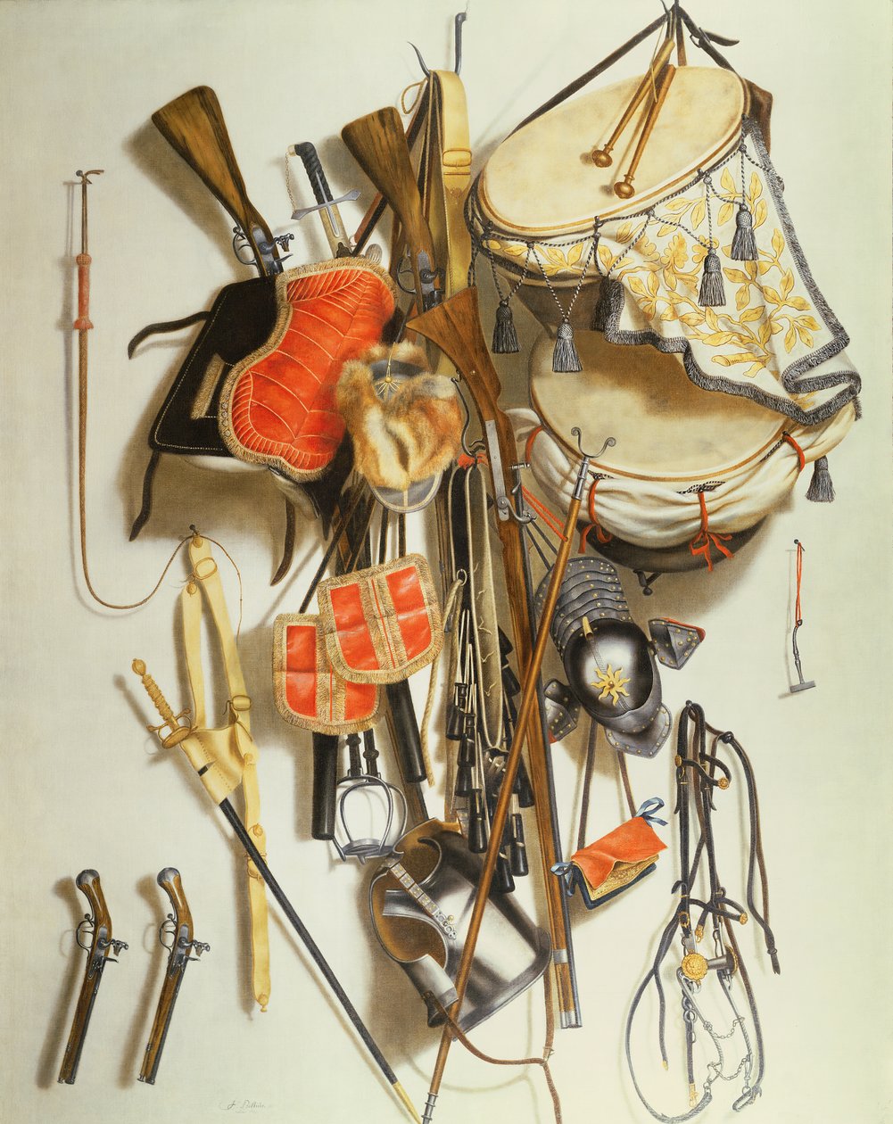 Trompe L`Oeil vojenské techniky (olej) od Jacobus Biltius