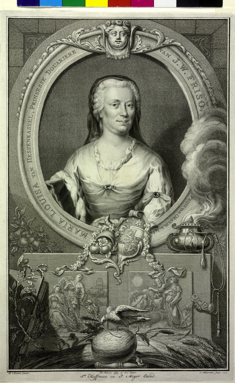 Landgravine of Hesse Kassel Mary Louisa (print) od Jacobus (after) Houbraken