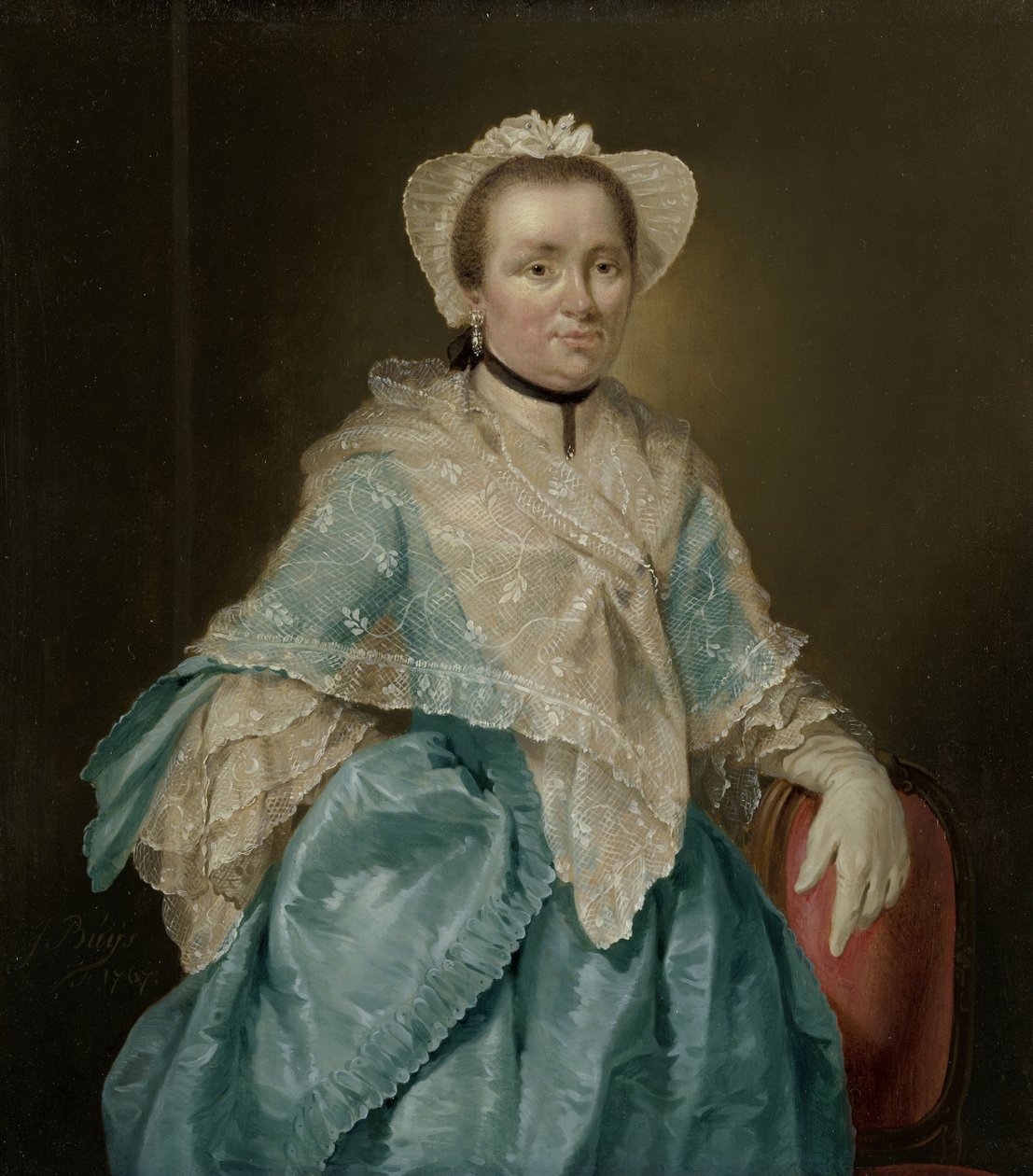 Portrét Elisabeth Troost (1730-1790) od Jacobus Buys (signed by artist)