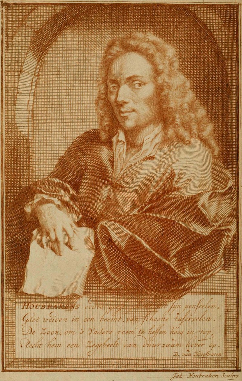 De Groote Schouburgh Der Nederlantsche Konstschilders En Schilderessen 1718 svazek 1 portrét autora od Jacobus Houbraken