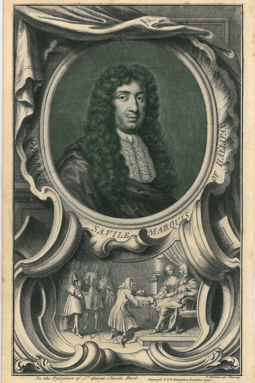 George Savile, markýz z Halifaxu od Jacobus Houbraken