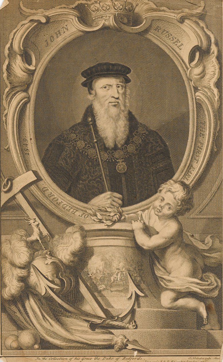 "John Russel. První hrabě z Bedfordu 1549 od Jacobus Houbraken