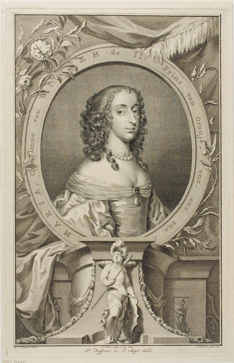 Marie, manželka Viléma II. Oranžského od Jacobus Houbraken