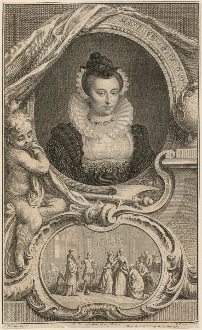 Portrét skotské královny Marie od Jacobus Houbraken