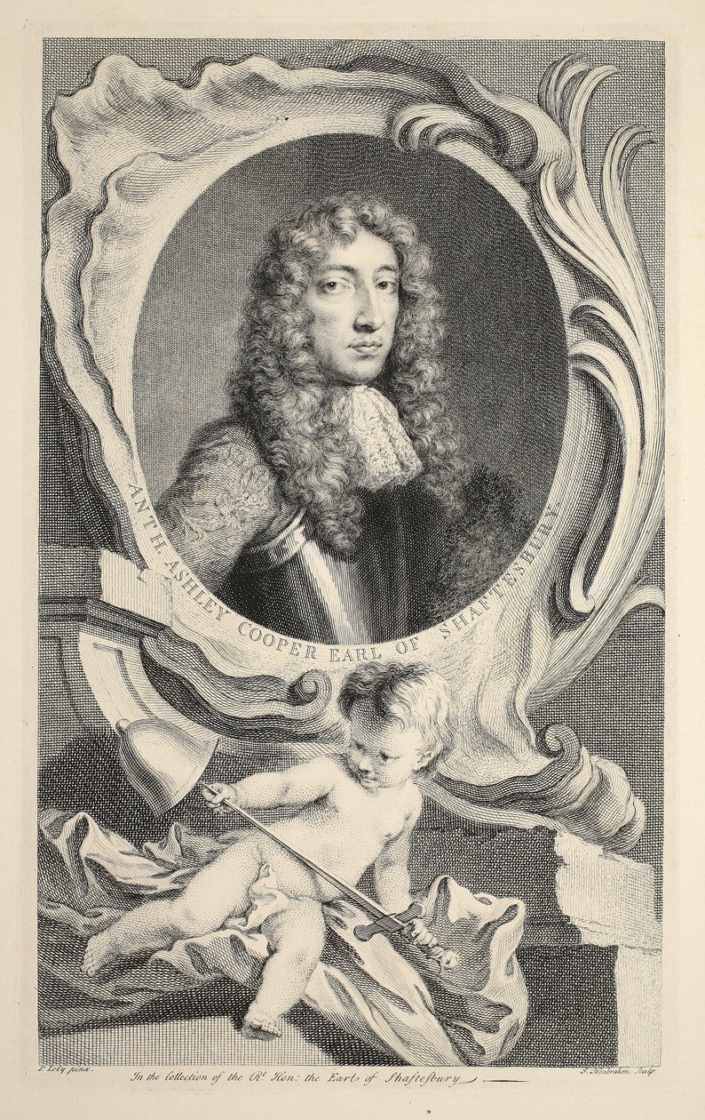 Portrét Anthonyho Ashleyho Coopera, hraběte z Shaftesbury, ilustrace z 