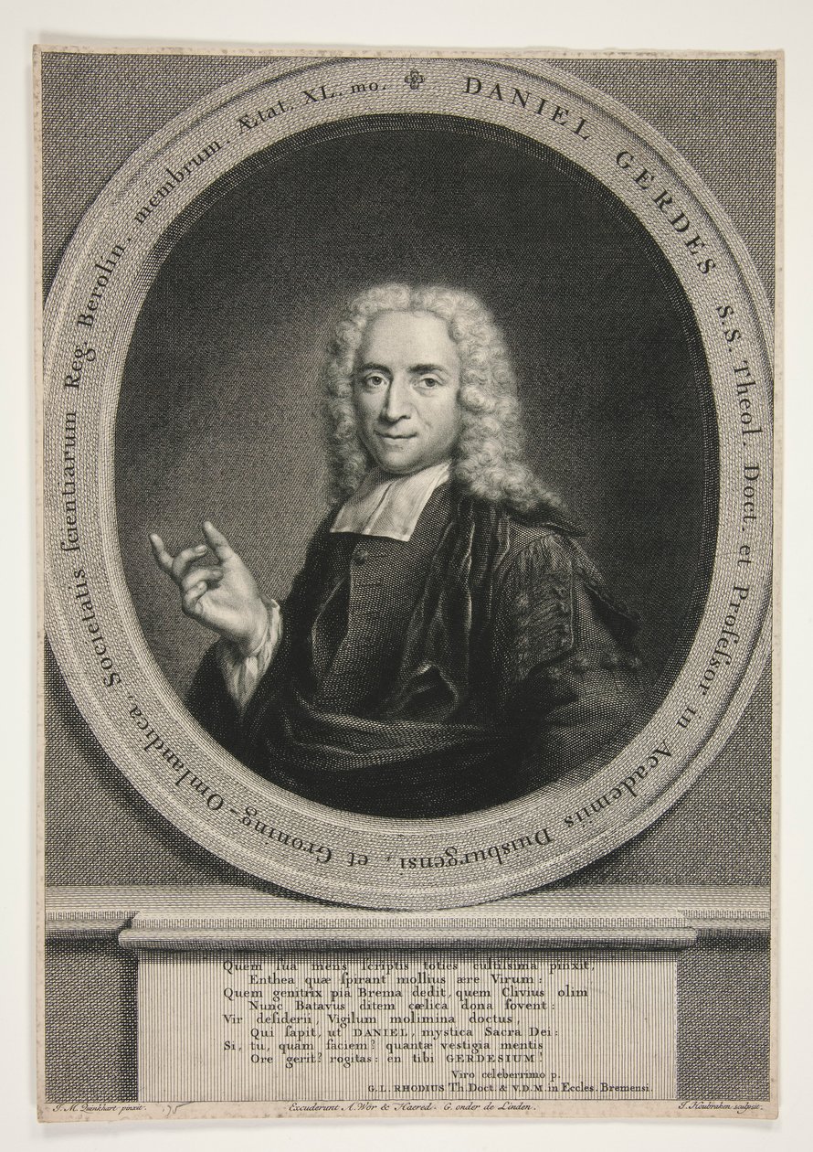 Portrét Daniela Gerdese podle J. M. Quinkharta od Jacobus Houbraken