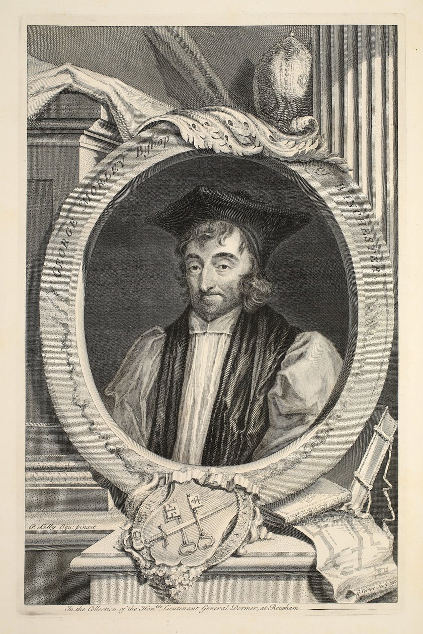 Portrét George Morleyho, biskupa z Winchesteru, ilustrace z knihy "Heads of Illustrious Persons of Great Britain", vyd. Knapton, Londýn 1742. od Jacobus Houbraken