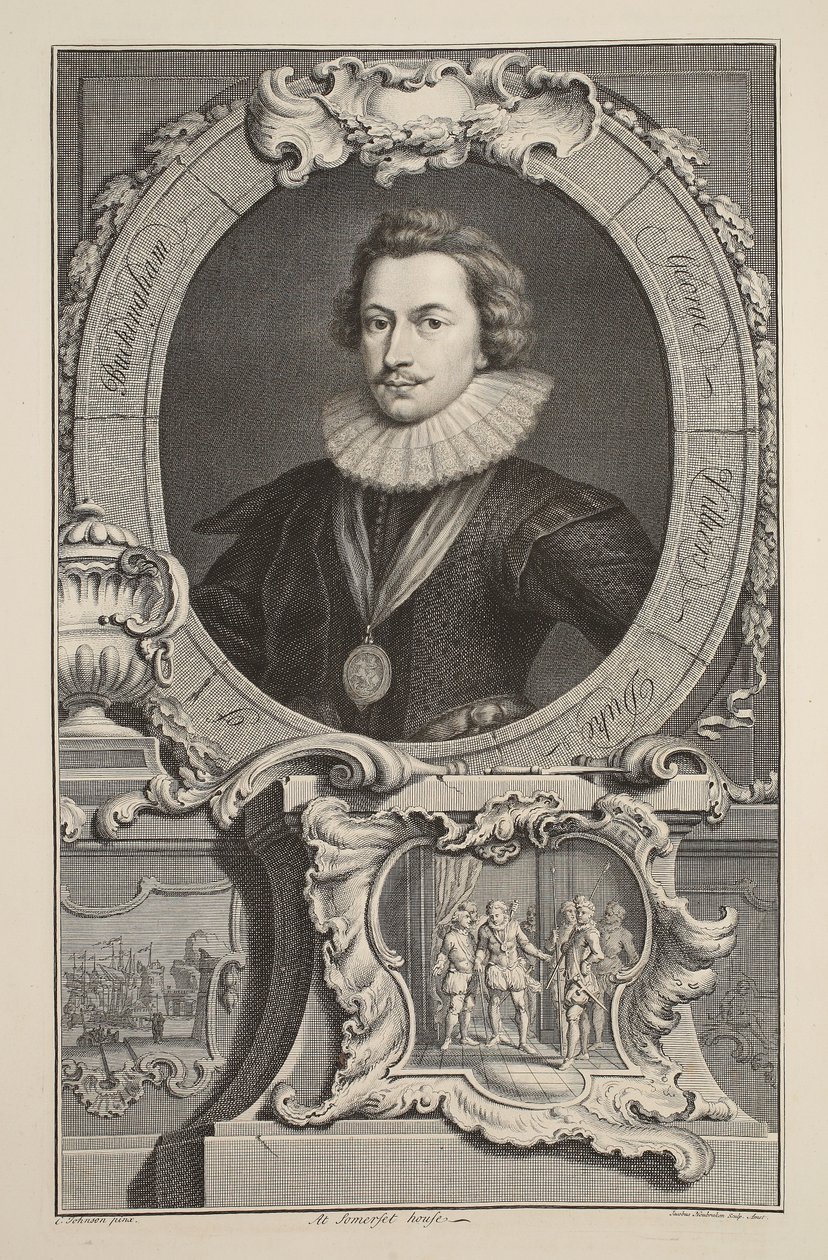 Portrét George Villierse, vévody z Buckinghamu, ilustrace z 
