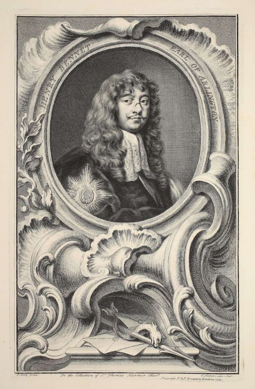 Portrét Henryho Benneta, hraběte z Arlingtonu, ilustrace z 