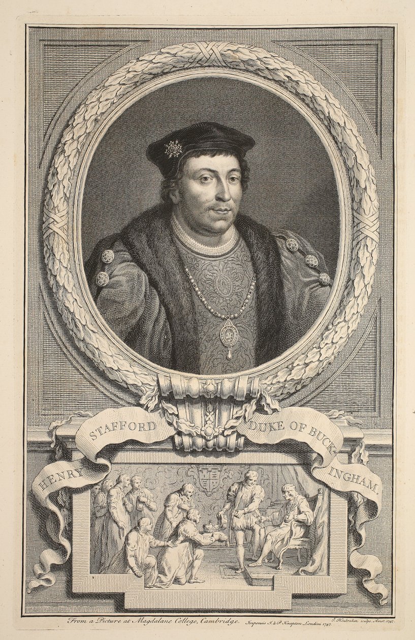 Portrét Henryho Stafforda, vévody z Buckinghamu, ilustrace z 
