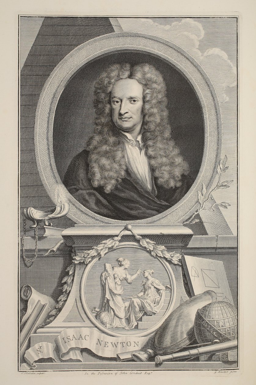 Portrét Isaaca Newtona, ilustrace z 