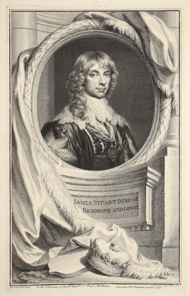 Portrét Jamese Stuarta, vévody z Richmondu a Lennoxu, ilustrace z 