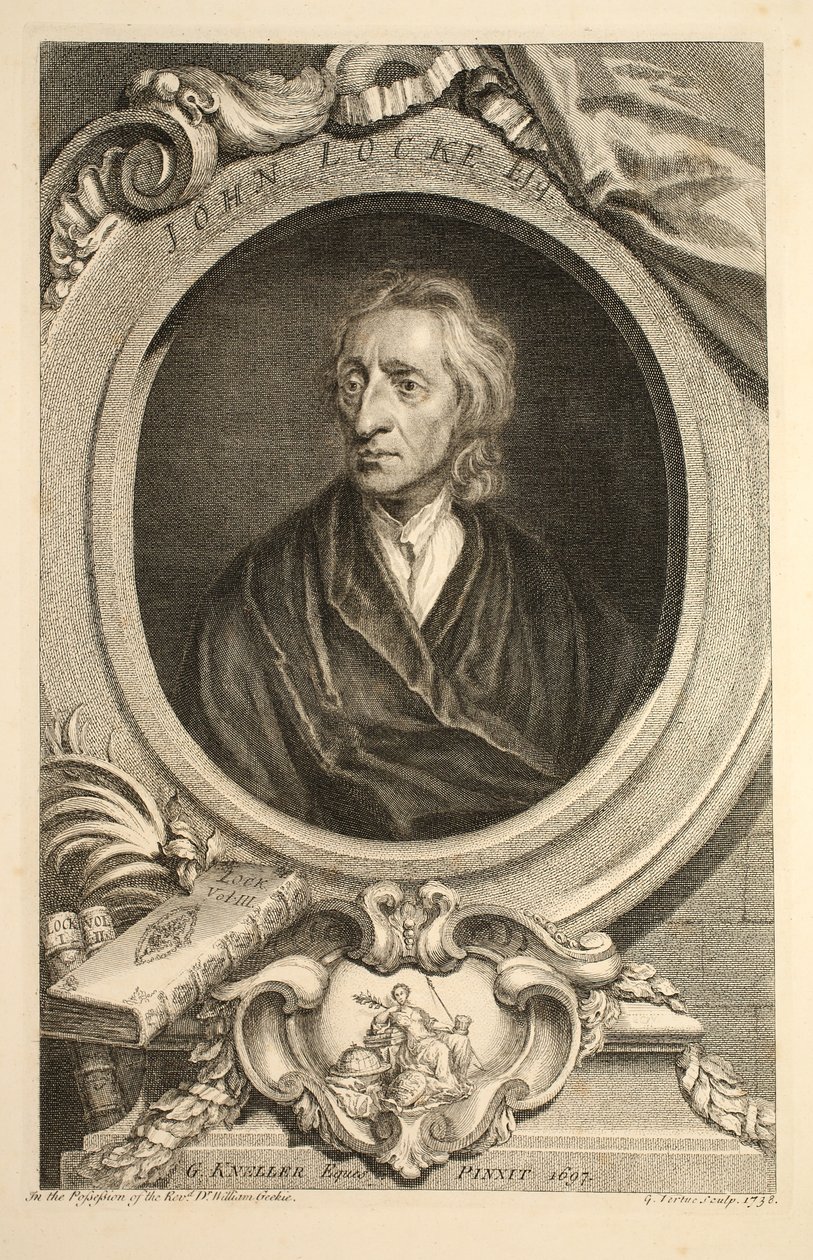 Portrét Johna Locka, ilustrace z 