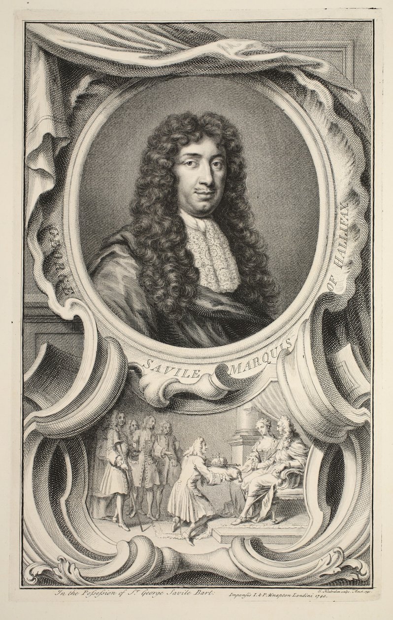 Portrét Savile, markýze z Halifaxu, ilustrace z 