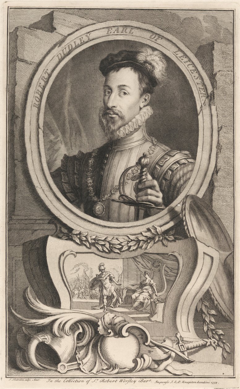 Robert Dudley, hrabě z Leicesteru od Jacobus Houbraken