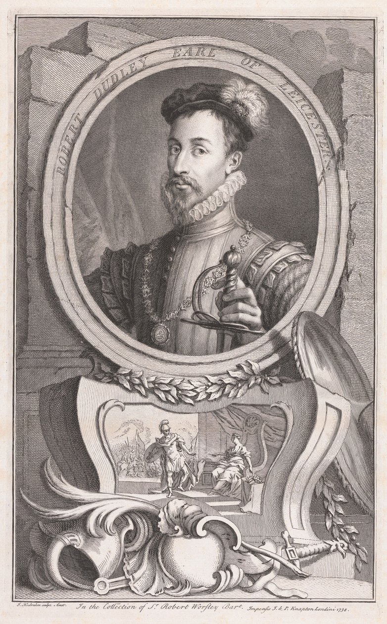 Robert Dudley, hrabě z Leicesteru od Jacobus Houbraken