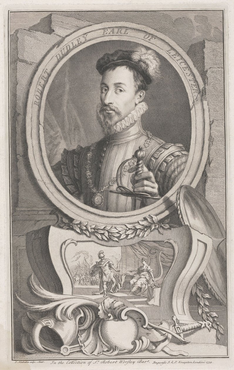 Robert Dudley, hrabě z Leicesteru od Jacobus Houbraken