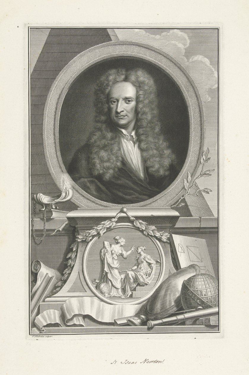 Sir Isaac Newton (1642-1726), anglický fyzik a matematik od Jacobus Houbraken