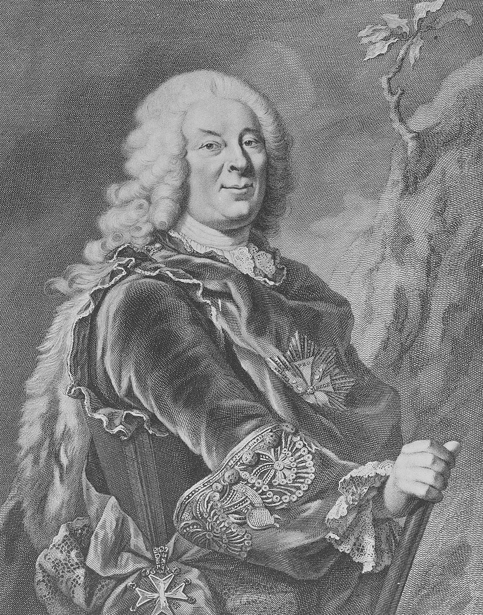 Wilhelm VIII, Landkrabě z Hesse-Kassel, 1755 od Jacobus Houbraken