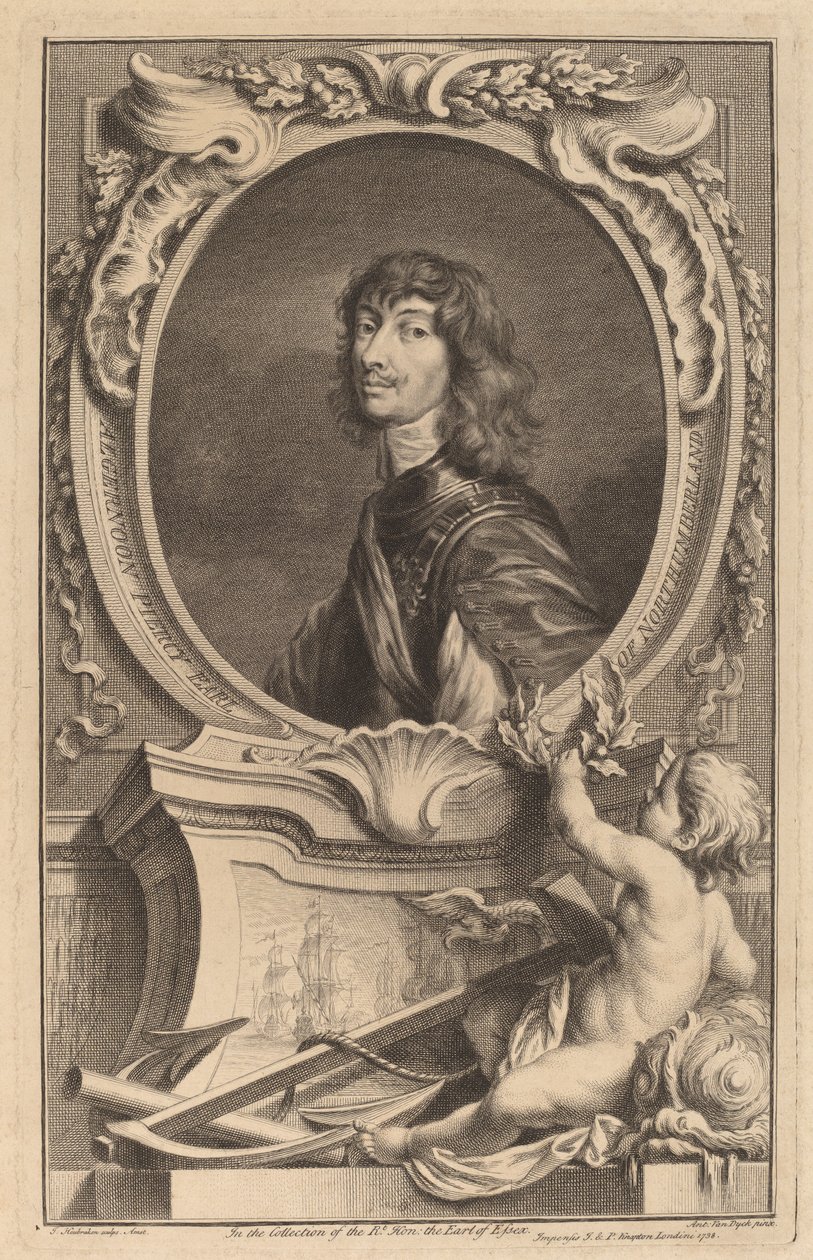 Algernon Percy, hrabě z Northumberlandu od Jacobus Houbraken after Sir Anthony van Dyck
