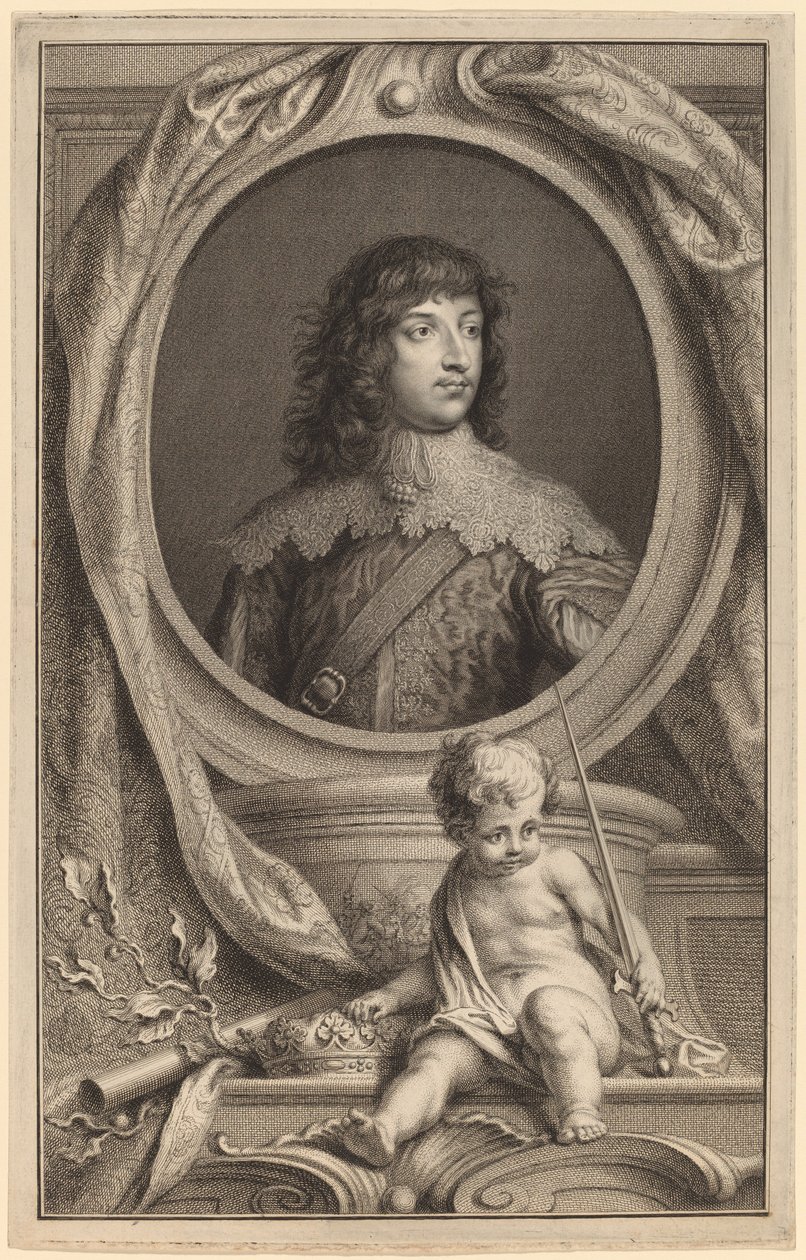 William Russell, první vévoda z Bedfordu od Jacobus Houbraken after Sir Anthony van Dyck
