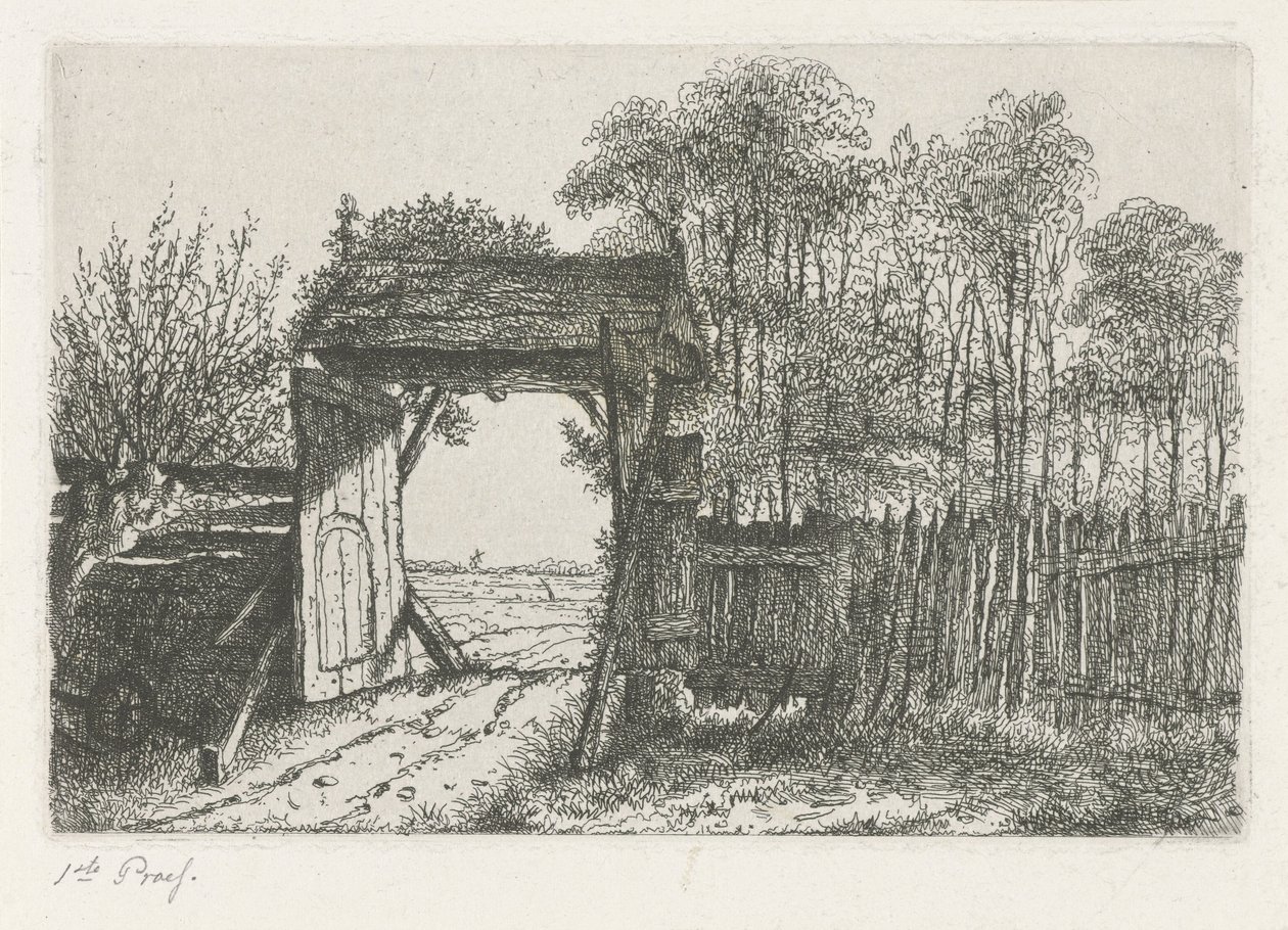 Otevřená brána farmy od Jacobus Ludovicus Cornet