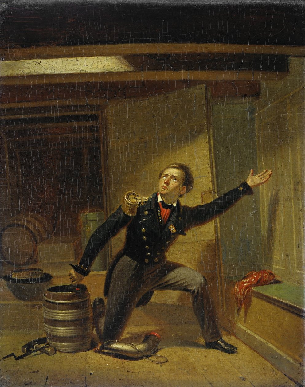Jan van Speijk zapaluje pojistku, 5. února 1831 od Jacobus Schoemaker Doyer