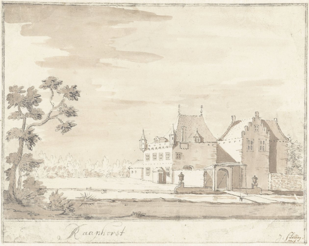 Hrad Raaphorst poblíž Wassenaar Raaphorst (název na objektu) od Jacobus Stellingwerff