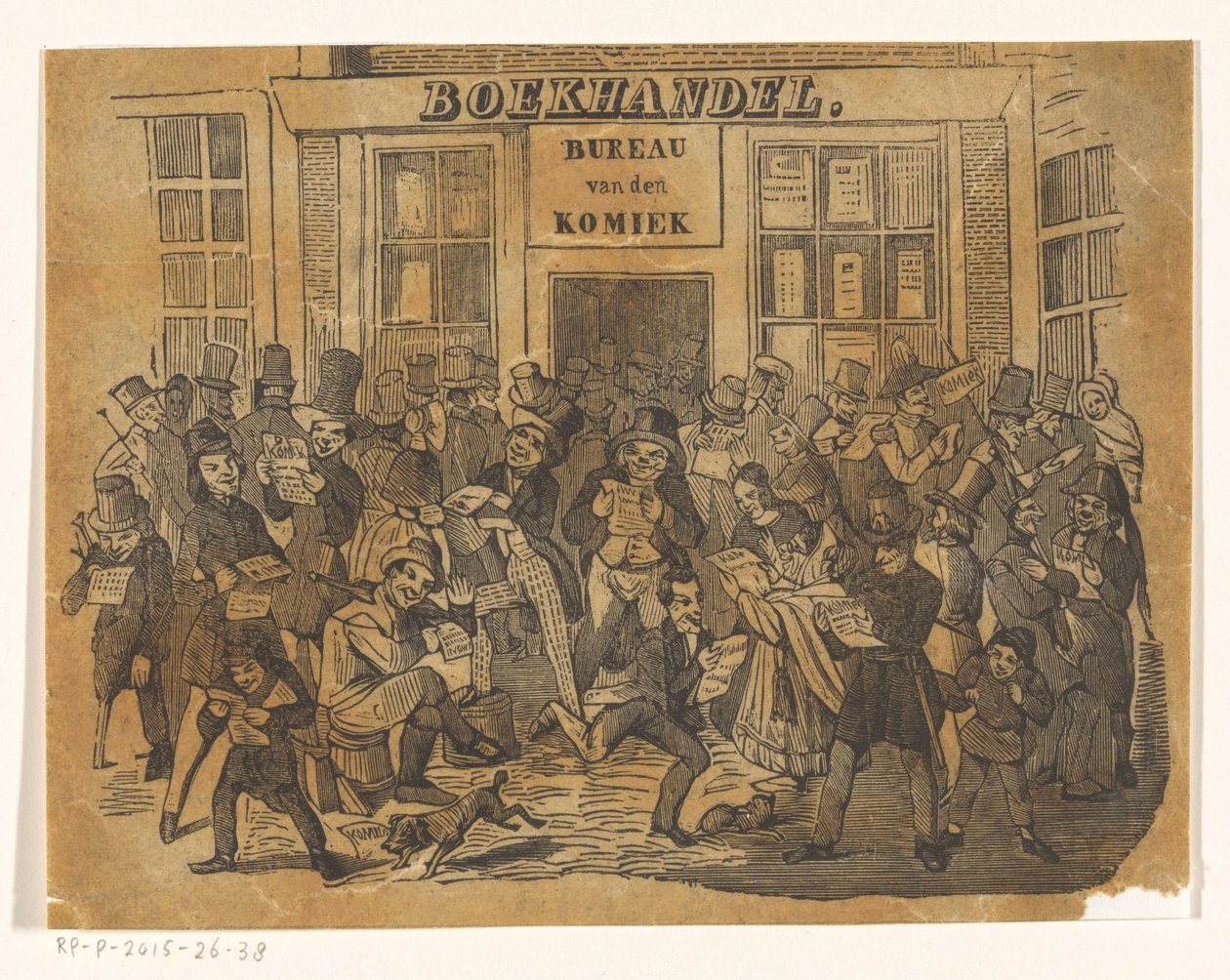 Dav před knihkupectvím pro De Komieka od Jacobus Wilhelmus Adrianus Hilverdink (possibly)