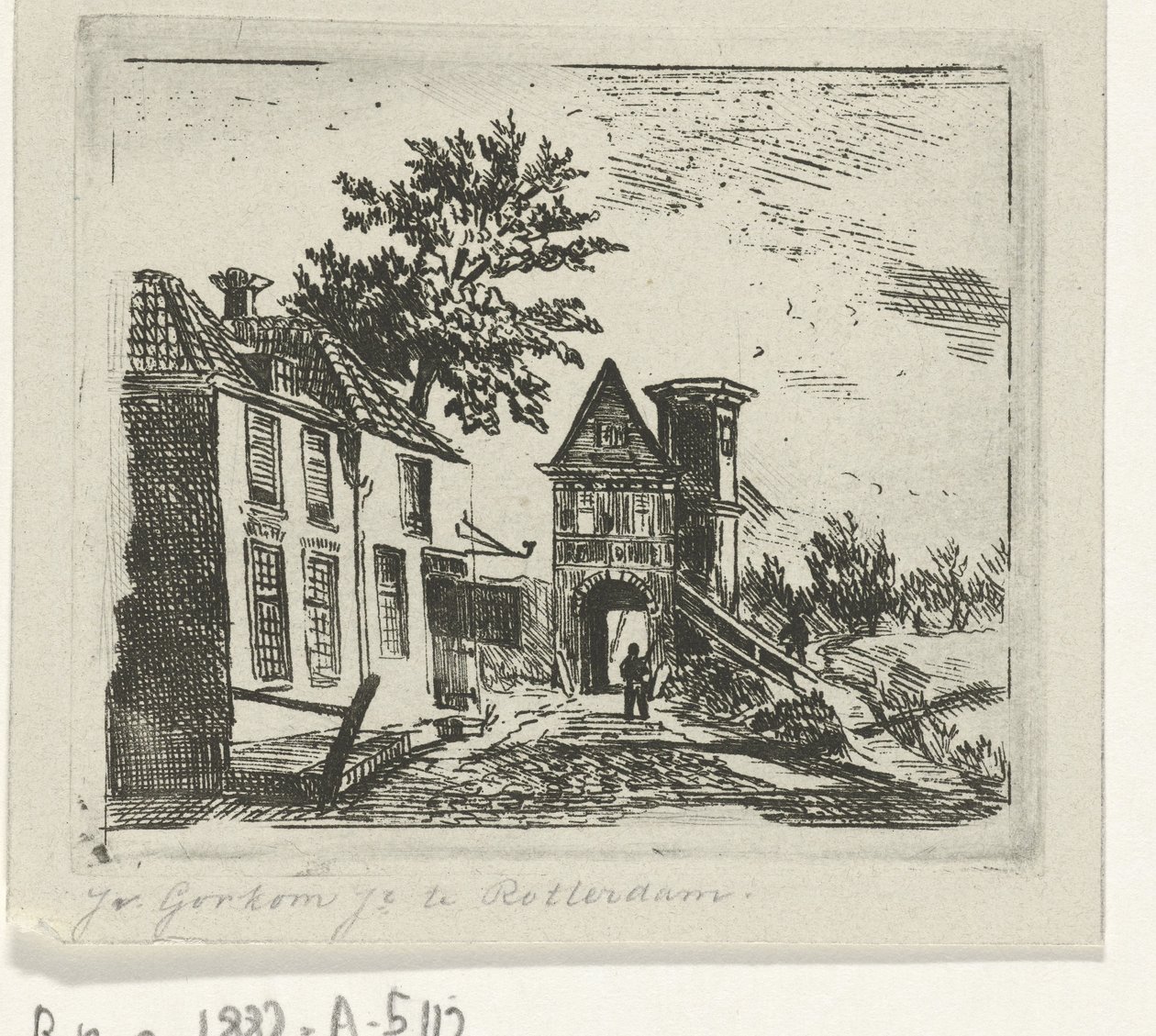 Panoráma města s bránou od Jacobus van Gorkom jr.