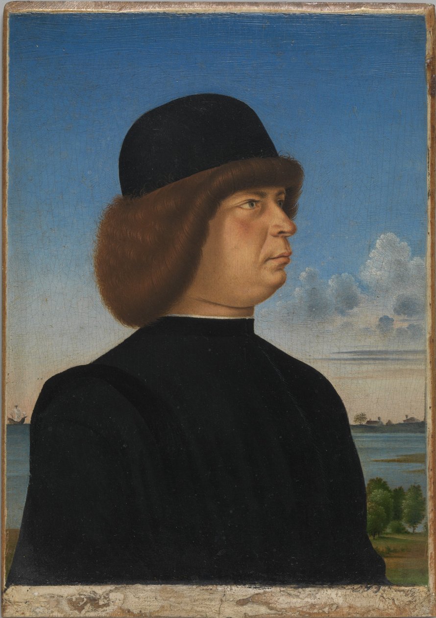 Portrét Alvise Contariniho(); (verso) Uvázaný Roebuck od Jacometto Veneziano