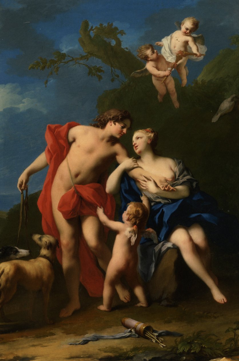 Venuše a Adonis od Jacopo Amigoni