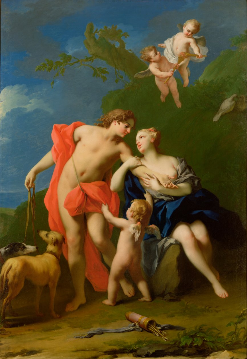 Venuše a Adonis od Jacopo Amigoni