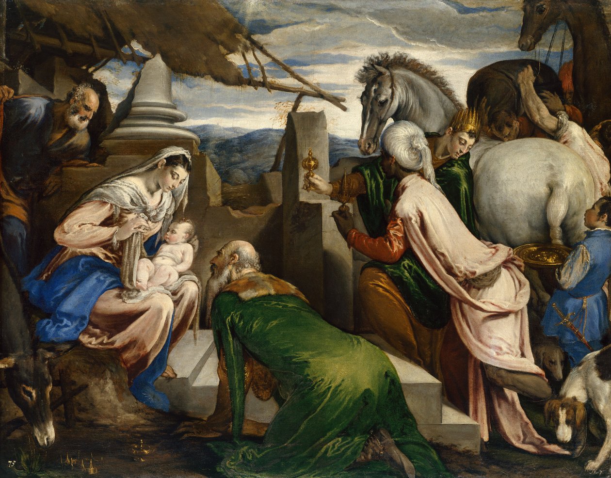 Klanění tří králů od Jacopo Bassano