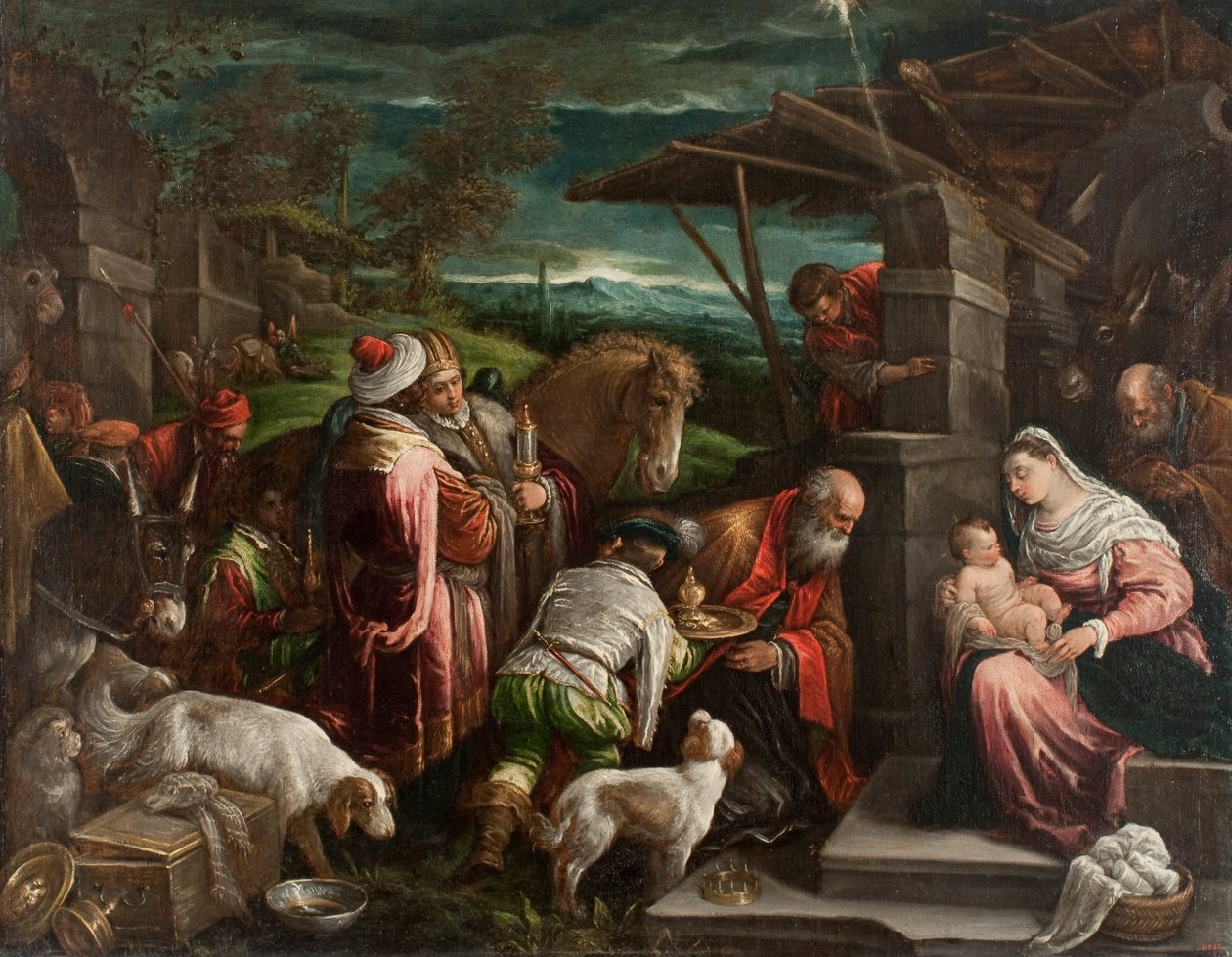 Klanění tří králů od Jacopo Bassano