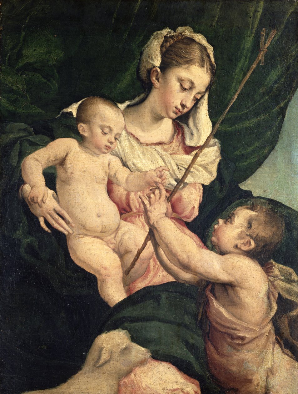 Madona a dítě se svatým Janem, kolem roku 1570 od Jacopo Bassano