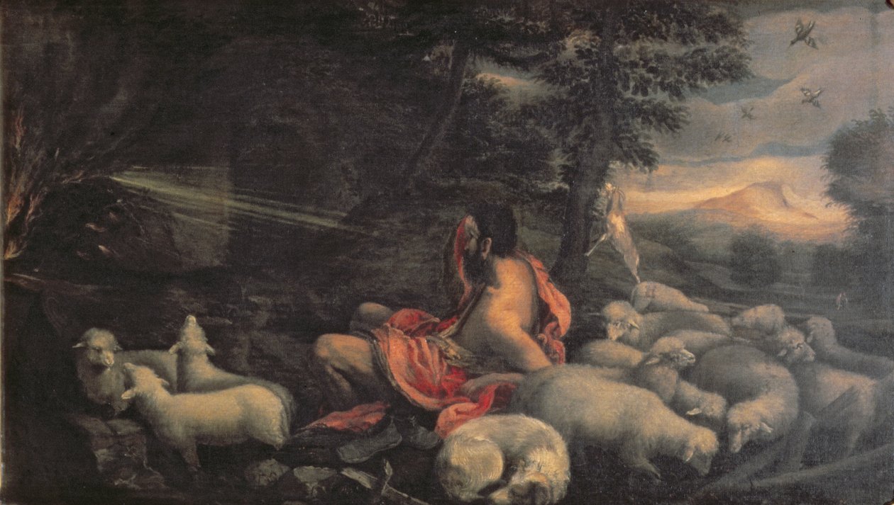 Mojžíš a hořící keř od Jacopo Bassano